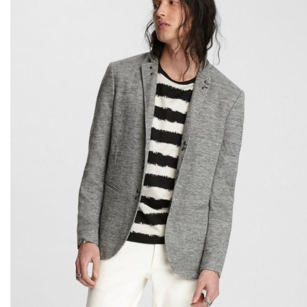 HOOK & BAR KNIT LINEN JACKET JOHN VARATOS MENS